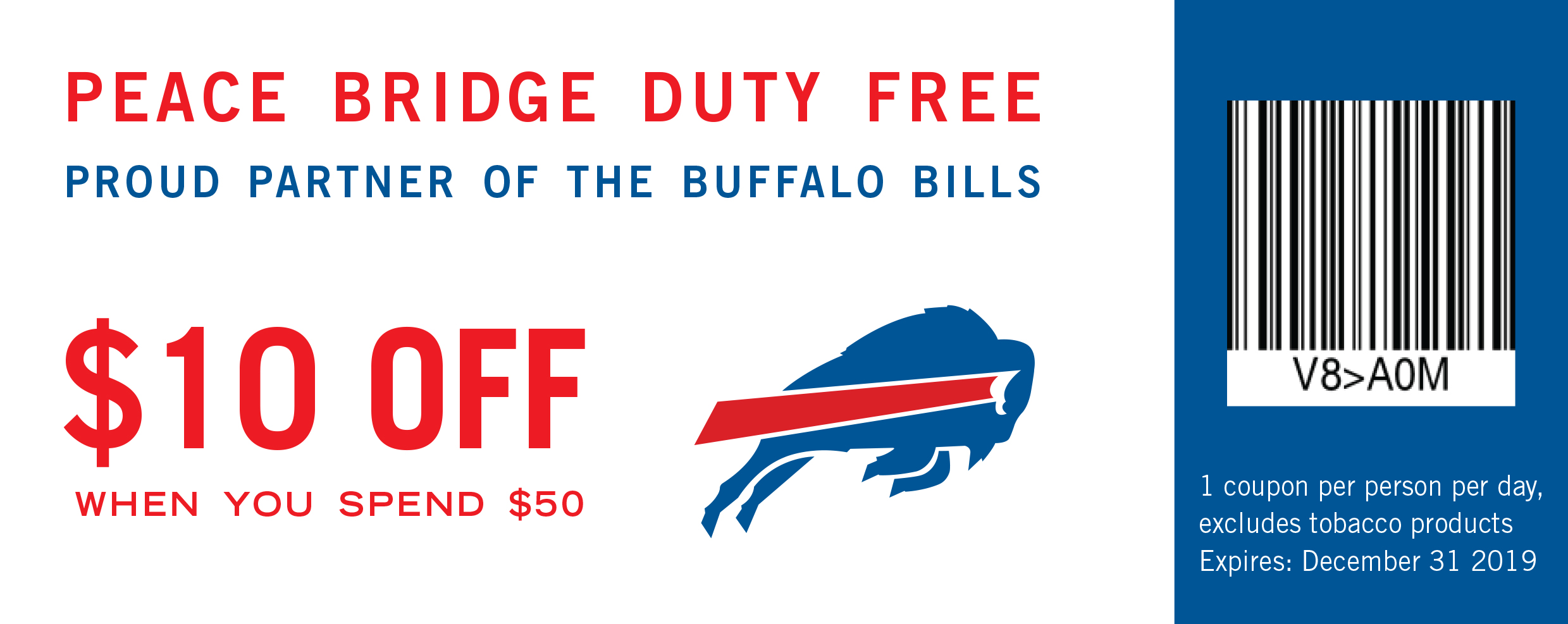 Peace Bridge Duty Free :: 10 OFF BILLS COUPON